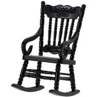 Dollhouse Miniature Antique Look Gloucester Rocking Chair in Black