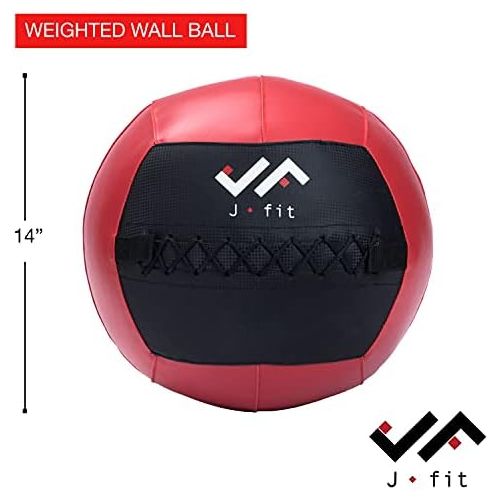  [아마존베스트]JFIT Wall Medicine Ball - 10 Weight Options 4lb - 30lb - Workout Cardio Core - Durable Wall Balls for TRX Stretching Crossfit Gym
