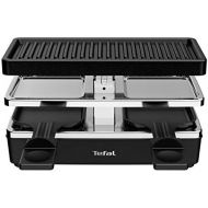 Tefal RE2308 Plug & Share Raclette, 400 Watt, 2 Frying Pans + Grill Plate, On/Off Switch, Non Stick Coating, Expandable up to 5 Devices, Removable Cable, Easy to Clean, Black/Silve