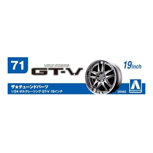  Aoshima 54628 Tuned Parts 71 VOLK RACING GT-V 19inch Tire & Wheel Set