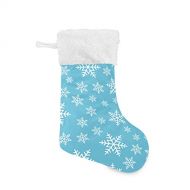 xigua 2PCS Christmas Blue Snowflake Christmas Stocking 18 Inch, Xmas Stockings Party Decoration Hanging Ornament for Home Fireplace Decor