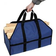 UNISTRENGH Firewood Log Carrier Durable Heavy Duty Canvas Firewood Tote Bag Fireplace Wood Stove Accessories (Dark Blue)