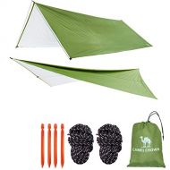 CAMEL CROWN 138 x 118 Inch Camping Tarp, Canopy Sunshade UPF50+, Portable Outdoor Tent Sun and Rain Shelter for Beach, Camping, Backyard Fun or Picnics