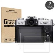 AKWOX [3-Pack] Compatible/Replacement for Fujifilm X-T20 X-T10 X-A1 X-A2 X-M1 X-E3 X30 Tempered Glass Screen Protector, [0.3mm 2.5D High Definition 9H] Optical LCD Premium Glass Pr