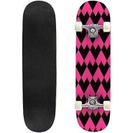 BNUENMEE Classic Concave Skateboard for Boys Girls Beginners, Multicolor Seamless Pattern with Geometric Shapes and Doodle s Standard Skateboards 31x 8 Extreme Sports Outdoor Skate