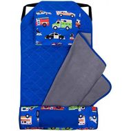 Wildkin All-In-One Modern Nap Mat with Pillow for Toddler Boys and Girls, Ideal for Daycare and Preschool, Features Elastic Corner Straps Cotton Blend Materials, Olive Kids (Heroes