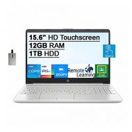 2021 HP 15.6 HD Touchscreen Laptop Computer, 11th Gen Intel Core i5-1135G7 Processor, 12GB RAM, 1TB HDD, Backlit Keyboard, Intel Iris Xe Graphics, HD Webcam, HD Audio, Win 10, Silv