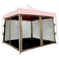 EasyGoProducts Screen Room attaches to Any 10x10 Pop Up Screen Tent Room ? 4 Walls, Mesh Ceiling, PVC Floor, Two Doors, Four Windows ? Standing Tent ? Tent Room - Tent Frame and Ca
