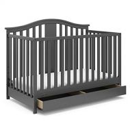 Graco Solano 4-in-1 Convertible Crib (Gray) ? Easily Converts to Toddler Bed, Daybed or Full-Size Bed with Footboard and Headboard, 3-Position Adjustable Mattress Support Base