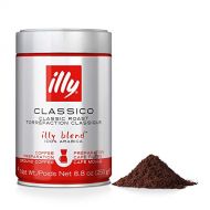 illy Classico Ground Drip Coffee, Medium Roast, Classic Roast with Notes Of Chocolate & Caramel, 100% Arabica Coffee, No Preservatives, 8.8 Ounce