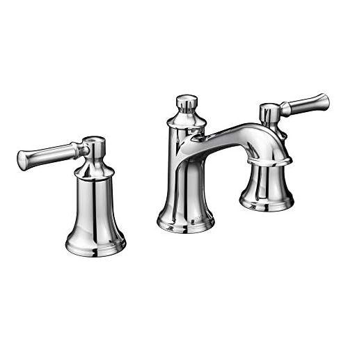  Moen T6805 Dartmoor Two-Handle Low Arc Bathroom Faucet without Valve, Chrome