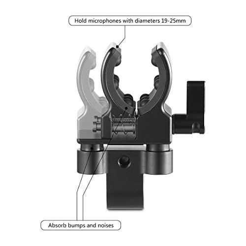  [아마존베스트]SMALLRIG Microphone Shotgun Microphone Mount for 1925mm Diameter) with Elastic Silica With Shock and Sound Absorption 1993