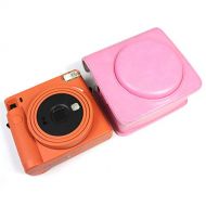 PCTC SQ1 Camera Protective Case for Fujifilm Instax Square SQ1 Instant Camera - Premium PU Leather Camera Case Bag with Removable Adjustable Strap. (Pink)