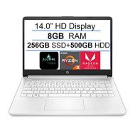 2021 Newest HP 14 HD Laptop Computer, AMD Ryzen 3 3250U up to 3.5GHz (Beat i5-7200U), 8GB DDR4 RAM, 256GB SSD+500GB HDD, WiFi, Bluetooth, HDMI, Webcam, Windows 10 S, AllyFlex MP, O