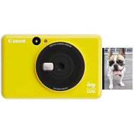 Canon Ivy CLIQ Instant Camera Printer, Mini Photo Printer with 2X3 Sticky-Back Photo Paper(10 Sheets), Bumblebee Yellow