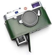 TP Original Handmade Genuine Real Leather Half Camera Case Bag Cover for Leica M10 Bottom Open Version Green Color