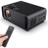 ASHATA Video Projecto,Mini Portable LED 4K 1080P Smart Projector,HD LED 3D Video Projector HDMI USB VGA AV Home Theater Projector 480P Standard Version 110-240V (Black)