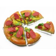Wonder Miniature Dollhouse Miniatures Food Mixed Sausage Pizza Pan 8 Cuts Slices Deco 10445