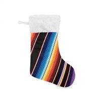 xigua 2 Pack Christmas Stocking, Mexican Serape Blanket Stripes Xmas Stockings Fireplace Decoration Hanging Ornament 17.7 Inch