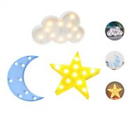 [아마존베스트]LUCKIEY Decorative LED Crescent Moon Star Cloud Night Lights for Kids and Adults,Baby Nursery,Birthday Party,Kids Room Decor