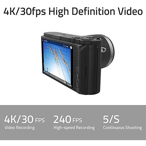  YI Technology M1 95013 Mirrorless Digital Camera (20 MP, 4K Video, 12 40 m, F3.5 5.6, Lens/42.5 mm F1.8 Lens) Black