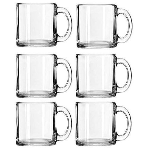  [아마존베스트]Libbey Kitchen Libbey Crystal Coffee Mug Warm Beverage Mugs Set of (13 oz) (6)