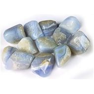 [아마존베스트]Reiki Crystal Products Natural Blue Lace Agate Tumble Stones for Reiki Healing and Vastu Correction Protection Concentration Spirituality and Increasing Creativity Tumble Stones