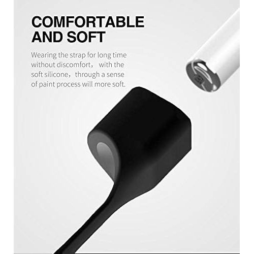  [아마존베스트]Amial Europe -- Magnetic Strap Compatible with AirPods and Wireless Headphones [Extra Long 70 cm] Silicone Perfect for Sports and Outdoor Activities (Black)