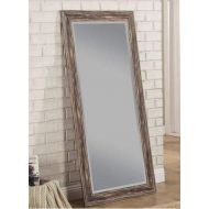 Full Length Mirror Standing - Antique Black Polystyrene Beveled Glass Leaning with Brackets - for Your Elegant Viewing Angle