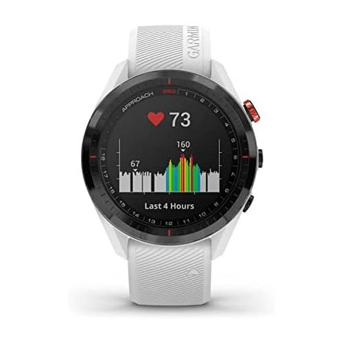 가민 Garmin Approach S62 GPS Golf Watch (Black Bezel/White Band) with Virtual Caddie,Mapping Includes Charging Base and Cleaning Cloth