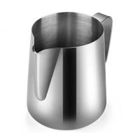 Flexzion Stainless Steel Milk Frothing Pitcher - Milk Boiler Cup Jug Creamer Accessories Suitable for Barista, Espresso Machines, Cappuccino Coffee, Milk Frother, Latte Art 12 oz (