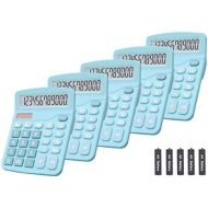 [아마존베스트]Calculators, BESTWYA 12-Digit Dual Power Handheld Desktop Calculator with Large LCD Display Big Sensitive Button (Blue, Pack of 5)