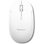 Macally Wireless Bluetooth Mouse for Mac, MacBook Pro/Air, iPad, and PC - Quiet Click and Comfortable Wireless Mouse - Compatible Wireless Apple Mouse - White Laptop Mouse Bluetooth