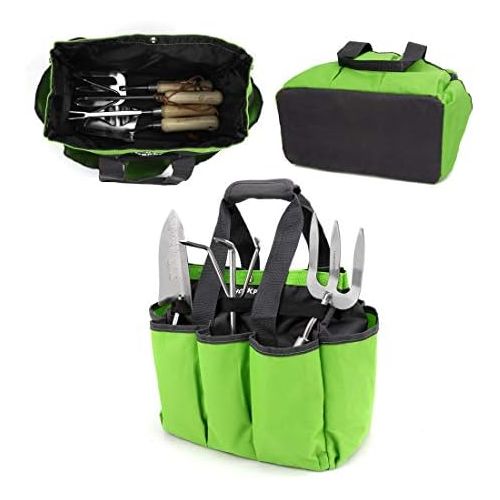  WORKPRO Garden Tool Bag, Garden Tote Storage Bag with 8 Pockets, Home Organizer for Indoor and Outdoor Gardening, Garden Tool Kit Holder (Tools NOT Included), 12 x 12 x 6