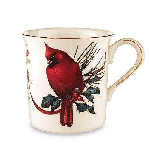 레녹스 Lenox Winter Greetings Cardinal Mug 12 ounce