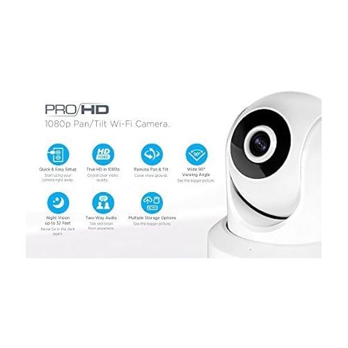  2-Pack Amcrest ProHD 1080P WiFi/Wireless IP Security Camera IP2M-841 Pan/Tilt, 2-Way Audio, Optional Cloud Recording, Full HD 1080P 2MP, Super Wide 90° Viewing Angle, Night Vision (White)
