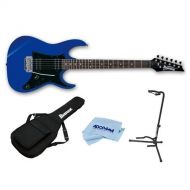 Ibanez GIO Series GRX20Z Electric Guitar Jewel Blue - With Ibanez IGB101 Gig Bag, On-Stage Guitar Stand, Cloth