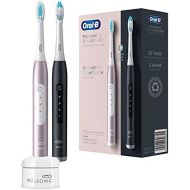 Oral B Pulsonic Slim Luxe 4900 Electric Sonic Toothbrush/Electric Toothbrush, Twin Pack 2 Replacement Brushes, 3 Cleaning Modes for Dental Care and Healthy Gums, Designed by Braun,