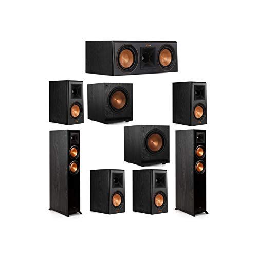 클립쉬 Klipsch 7.2 System with 2 RP 5000F Floorstanding Speakers, 1 Klipsch RP 500C Center Speaker, 4 Klipsch RP 500M Surround Speakers, 2 Klipsch SPL 100 Subwoofers