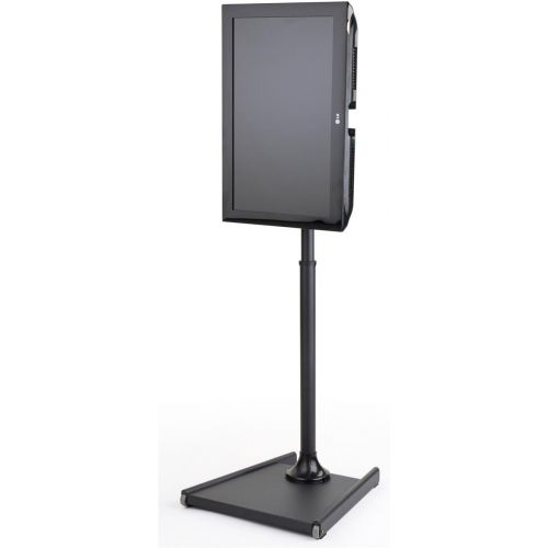  [아마존베스트]Displays2go Height Adjustable TV Stand with Wheels and Mounting Hardware Kit  Black (MBCONFSTBK)
