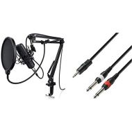 [아마존베스트]-Service-Informationen Liam & DAAN Condenser Microphone Arm - Studio Microphone Set - Pop Protection 2.5 m 3.5 mm Jack to XLR Cable & Adam Hall Cables K3YWPP0300 Audio Cable 3.5 mm Jack Stereo to 2 x 6.3