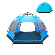 QXWJ Dome Waterproof Sun Shelter,Pop Up Beach Tent,Waterproof Windproof Portable 5-8 Person Camping Tent,with UV Protection,Suitable for Beach,Fishing,Camping,Outdoors (Color : Blu