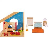 Hape Wooden Doll House Furniture Childrens Room with Accessories & Wooden Doll House Furniture Master Bedroom Set