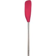 Tovolo Flex-Core Long-Handled Silicone Jar Scraper Spatula (Viva Magenta), Stainless Steel Handle, Heat-Resistant Silicone Head With Curved Front for Scooping & Scraping, Dishwasher-Safe & BPA-Free