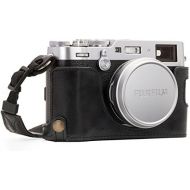 Megagear MG1281 Fujifilm X100F Ever Ready Genuine Leather Camera Half Case & Strap with Battery Access, Black