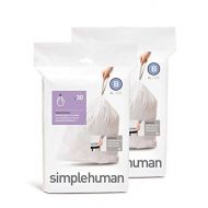 simplehuman Custom Fit Trash Can Liner B, 6 Liters / 1.6 Gallons, 30-Count (Pack of 2)