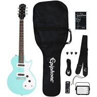Epiphone Les Paul SL Starter Pack (Includes Mini Amp, Gigbag, Tuner, Picks, and Strap), Turquoise