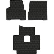 Lloyd Mats Volvo Truck VNL VT Manual Stick Shift Black Rubbertite All-Weather Floor Mats by Lloyds 3PC Full Coverage Cab Mats