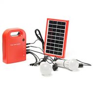 Unknown Portable Led Lights - Solar Camping Lamp - Portable Large Capacity Solar Home System Panel with 2 Bulbs for Camping Emergency (Led Emergency Light)