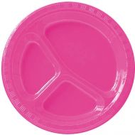 Party America Bright Pink Divided Dinner Plates, 20ct